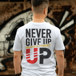 Never Give Up Printed Men T-shirt
